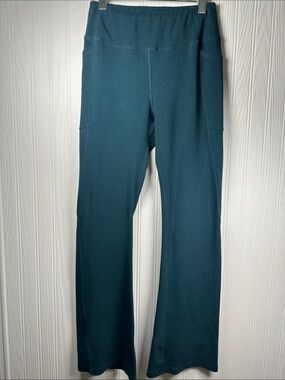Happy Earth Cypress Green PlantTec Organic Cotton Flare Leggings Side Pocket M